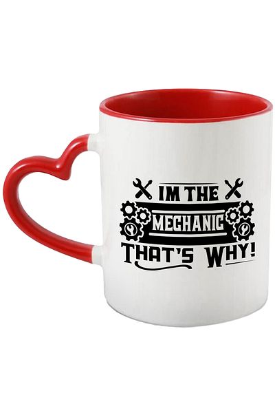 StoryGift Romania Mug with the message in English "I'm the mechanic, that's why!" - sunt mecanicul, by , Cu ,STG .