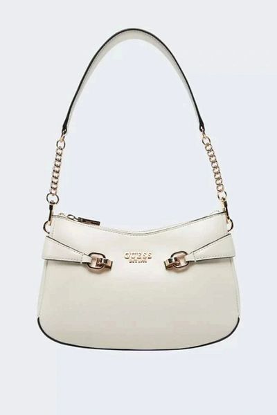 Guess LORELEI TOP ZIP SHOULDER BAG Geantă de umăr ecru pentru femei HWVG9639180-BON