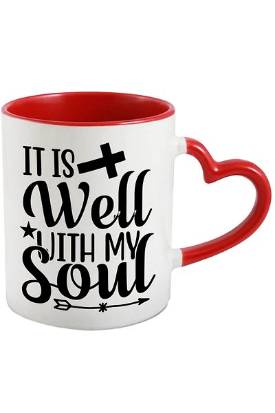 StoryGift Romania Mug with the text in English "It is well with my soul" - at peace with my soul with Man, Cu,STG
