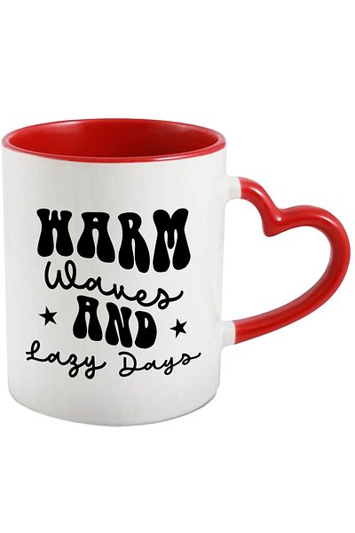 StoryGift Romania Mug for those who go to the sea with the text "Warm waves and lazy days", With ,STG.