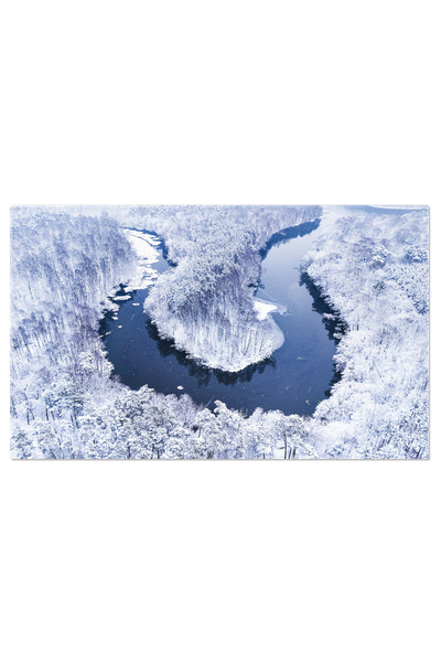 StoryGift Romania Tablou Canvas Vedere Aeriana A Unui Rau Si A Unei Paduri Ac...