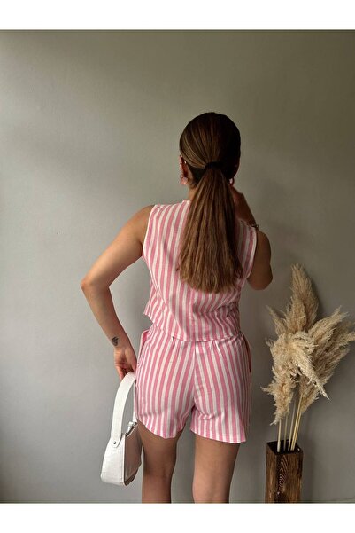 ALLEYTA Women's Shorts Vest Linen Set Mstk New Season