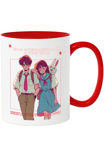 StoryGift Romania International Friendship Day Mug Love Family, 330ml, Ceramic with Ro Handle, With, STG.
