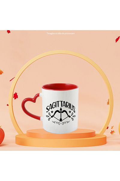 StoryGift Romania Mug with Sagittarius zodiac sign, illustration, zodiac sign, astrology, symbol, sign, bow, arrow, With, STG