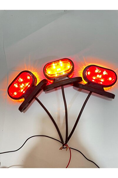 BARLAS OTO LED OVAL TAKOZ LAMBA 8 LEDLİ [10ADET-SARI-KIRMIZI]