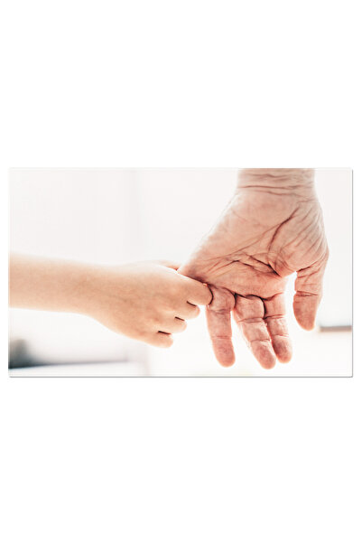 StoryGift Romania Tablou Canvas Nepot Tinandu-si Mana De Bunicul Sau Familie,...