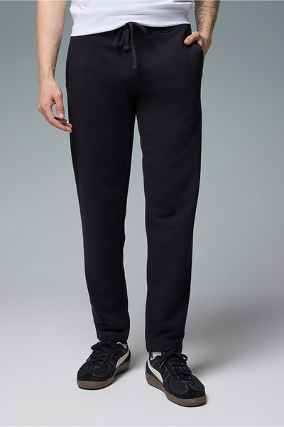 VENA Karl Regular Fit Cotton Sweatpants - Black