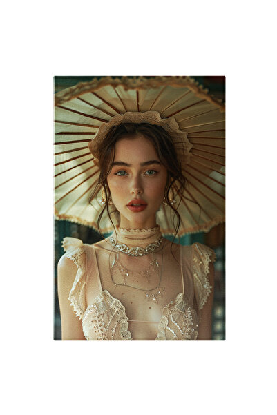 StoryGift Romania Tablou Canvas Pălăria De Soare A Femeii Spilcuite Colier Di...