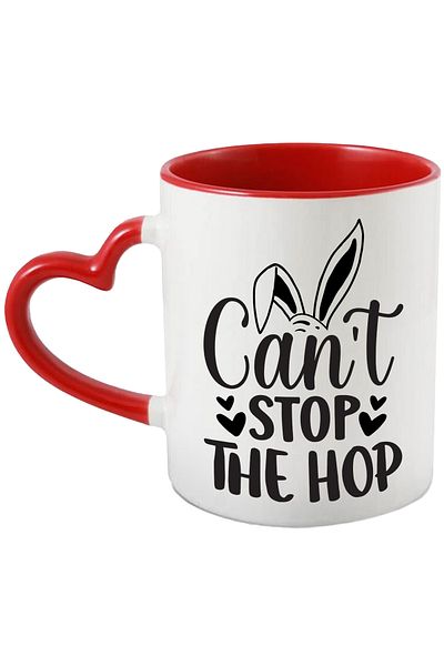 StoryGift Romania Mug with rabbit ears and the message "Can't stop the hop" - you can't stop the hop, With ,STG.