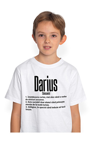 StoryGift Romania Tricou Copii Baieti Cu Numele Darius, Cu Mesaj Amuzant, Cur...