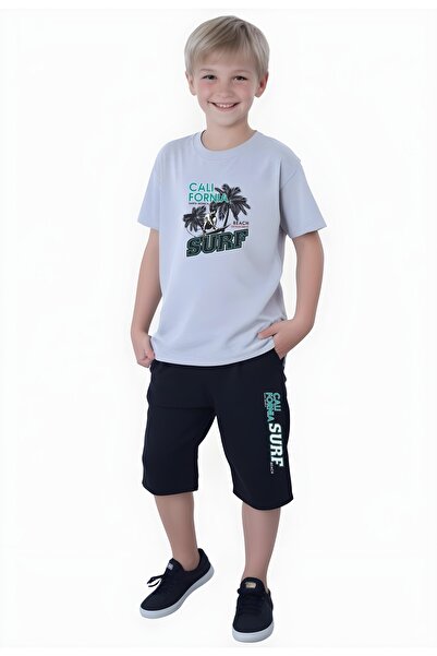 FYK KİDS Boy's Summer Surf Printed Bottom-Top Suit