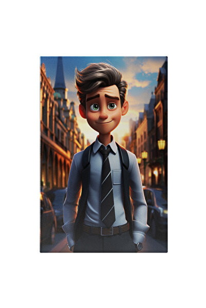 StoryGift Romania Tablou Canvas: Figurina Animatie ,baiat In Sacou Fara Manec...