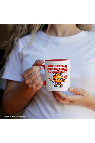 StoryGift Romania Results Don't Matter Mug - I'm OK, 330ml, Ceramic with Red Handle, With ,STG.