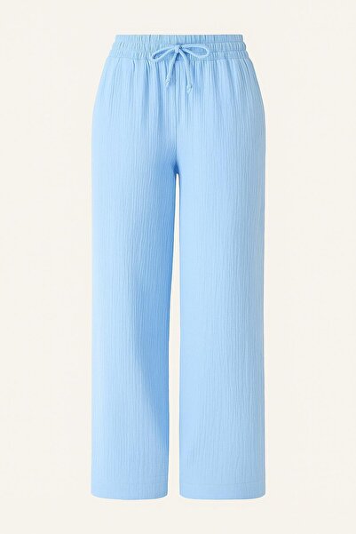 HAKKE Elastic Waist Muslin Palazzo Trousers