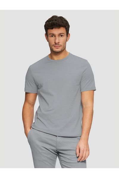s.Oliver Men's Cotton Crew Neck T-shirt, Logo, Dark Grey, L