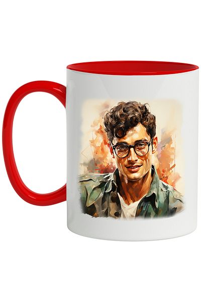 StoryGift Romania Mug With Jeff Goldblum, Actor, Star, Hollywood, Glasses, Multicolor 330 ml, Ce, Cu,STG.
