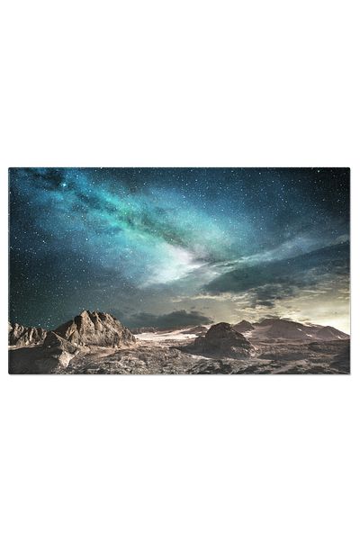 StoryGift Romania Tablou Canvas Calea Lactee La Rasarit Pe Un Peisaj Muntos Noapte, Spatiu, Peisaj, Galaxie, Rasa