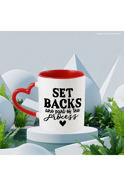 StoryGift Romania Mug with the message "Failures are part of the process" - ambition will with Heart Handle, With ,STG.