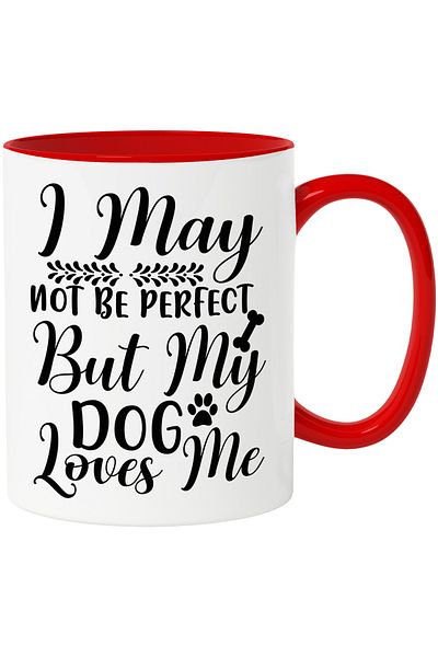 StoryGift Romania Mug for those who are loved by their dogs even if they are not perfect with Ma, Cu, STG.
