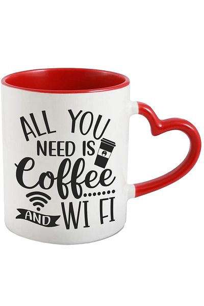 StoryGift Romania Mug with the message "All you need is coffee and Wi-Fi" - you only need coffee and , With ,STG .