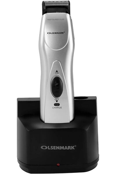 Olsenmark Rechargeable Hair Trimmer - Led Indicator Light Rechargeable - Cordless - Chromium Steel