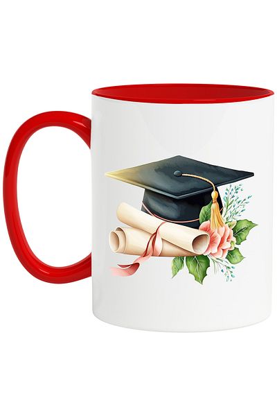StoryGift Romania Mug with a graduation hat | toque | diplomas | graduate | college | studies, With ,STG.