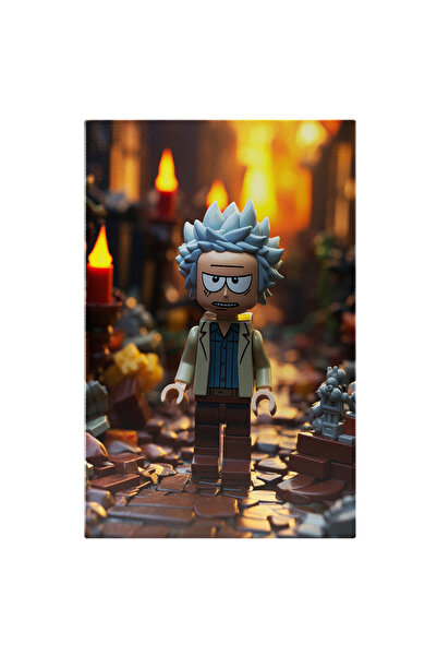 StoryGift Romania Tablou Canvas: Minifigurina Lego Rick Cu Par Albastru Si Sa...