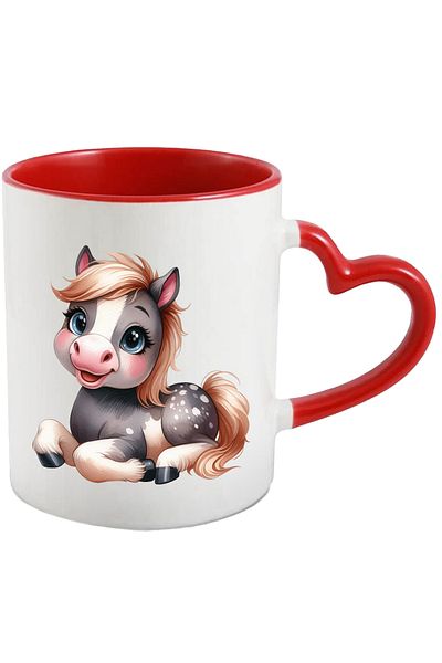 StoryGift Romania Happy Female Pony Mug | Illustration | Standing | Pet, With ,stg
