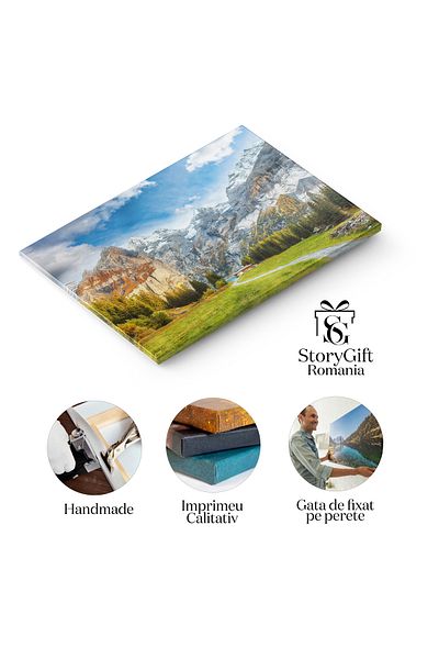 StoryGift Romania Canvas Print Incredible autumn view in the Oeschinen Valley and Lake Bluemlisalp, Swiss, p