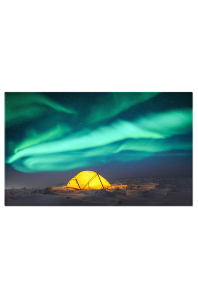 StoryGift Romania Tablou Canvas - Dansul Luminilor Nordului: Aurora Boreala In Peisaje De Iarna