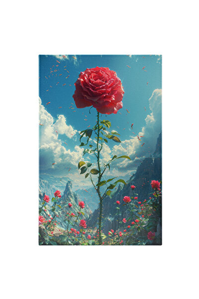 StoryGift Romania Tablou Canvas Marele Trandafir Roz In Adierea Vantului Cu P...