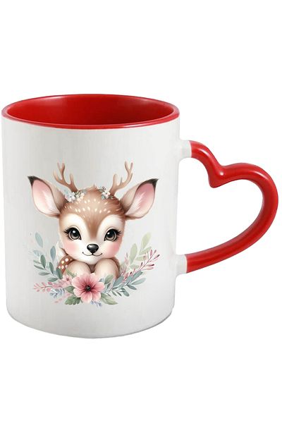 StoryGift Romania Mug with a fawn | illustration | happiness | in nature | childhood | gr, Cu,STG