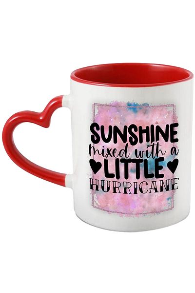 StoryGift Romania Mug with the message "Sunshine mixed with a little hurricane", illustration, funny, r, With ,STG.