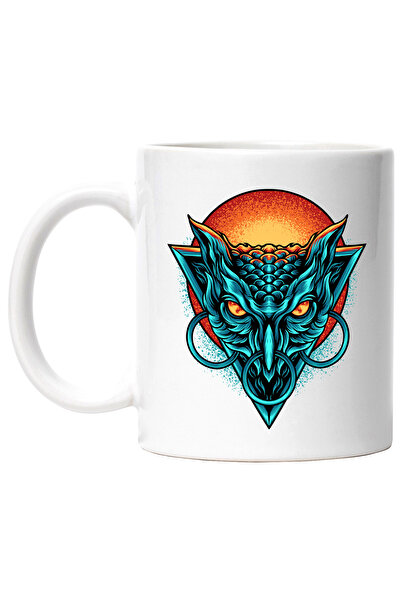 StoryGift Romania Cana Cu Cap De Bufnita, Geometric, Inele, Flacari, Soare, M...