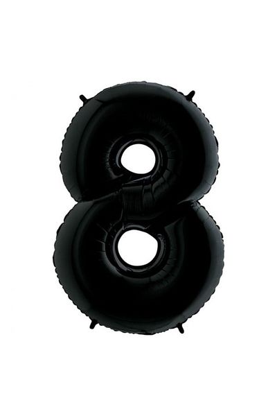 party mix Black Matte Number Foil Balloon 70 cm – Party & Birthday Ornament - Number Balloon