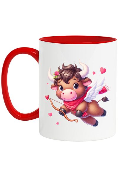 StoryGift Romania Mug with a Cupid bison | illustration | archery | love | heart, With ,STG .