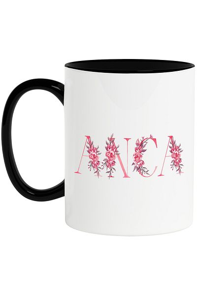 StoryGift Romania Mug With Name Anca, Floral, Colorful, Creative, Beautiful, Unique, 330ml, Ceramic c, With, STG.