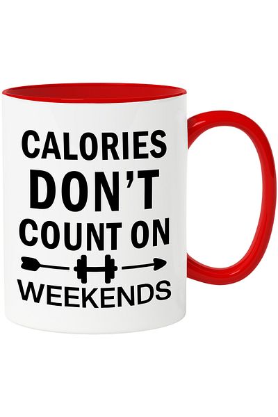 StoryGift Romania Mug with the message "Calories don't count on weekends" - calories don't count, With ,STG.