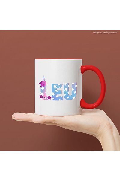 StoryGift Romania Mug With Name Leo, Unicorn, Princess, Fairytale, Cute, 330ml, Ceramic with Handle, With ,STG.