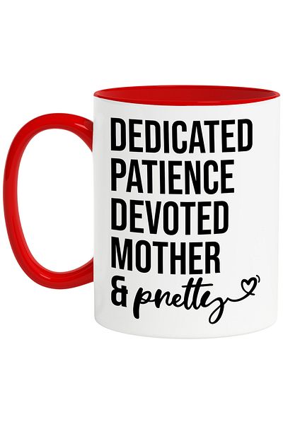 StoryGift Romania Mug for dedicated, patient, devoted and lovely mothers with Red Handle, With Handle, STG.