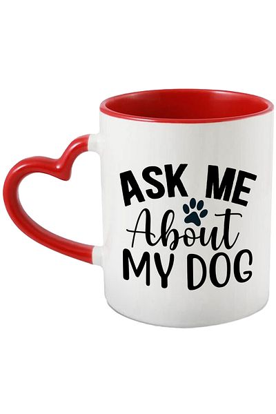 StoryGift Romania Mug with paw and the message "Ask me about my dog" - ask me about my dog, With ,STG.