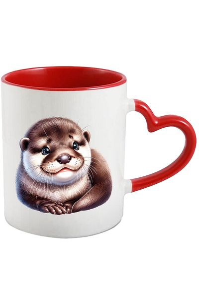 StoryGift Romania Mug with a shy otter | illustration | playful | curious | good animal | on, With,STG.