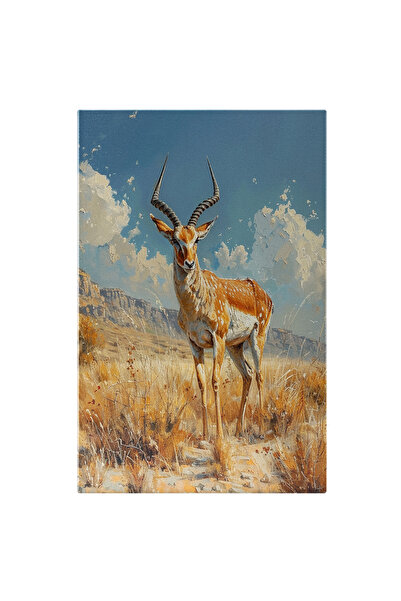 StoryGift Romania Tablou Canvas Pictură Cu O Gazelă În Teren Deschis - Gazela...