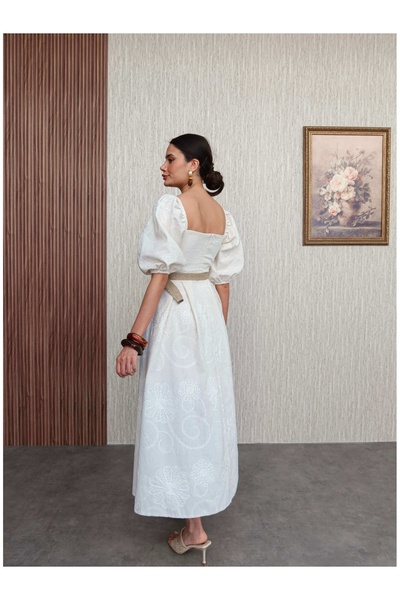 ESRAHELVACI Φόρεμα με λεπτομέρεια από ψάθινη ζώνη