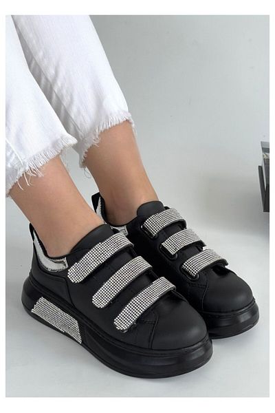 ARME SHOES Si̇m&Stone Detail Women's Velvet Women's Sports Shoes Sneaker