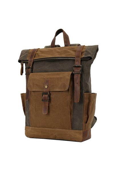 JOLAR. Unisex backpack for travel, hiking, vintage retro style, waterproof, JOLAR. YD-7951 Army