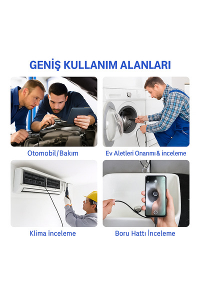 electroawm 6LED Kablolu Profesyonel 7.0mm 1080P HD USB Endoskop Kamera - Android PC İçin Su Geçirmez