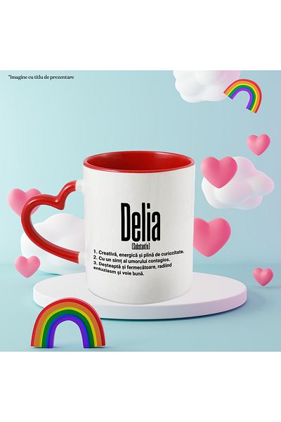 StoryGift Romania Mug With Name Delia, and Motivational Message, Creative, Smart, Curious, Fun, With, STG.