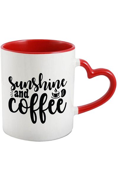 StoryGift Romania Mug with the text in English "Sunshine and coffee" - sunshine and coffee with Mane, Cu, STG