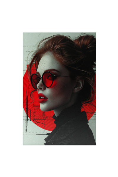 StoryGift Romania Tablou Canvas Roscata Cu Pistrui Si Buze Rosii Cu Ochelari ...